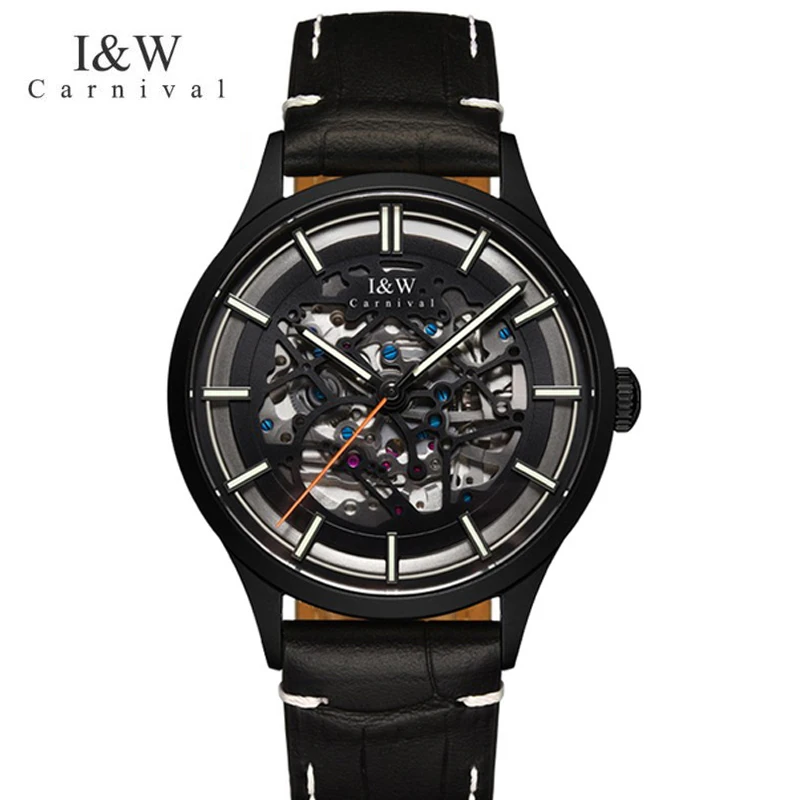 Imagem -02 - Carnival Miyota Automatic Relógios para Homens Sapphire Skeleton Relógio Luminoso Japão Sapphire Marca de Luxo Suíça hd 588g i & w