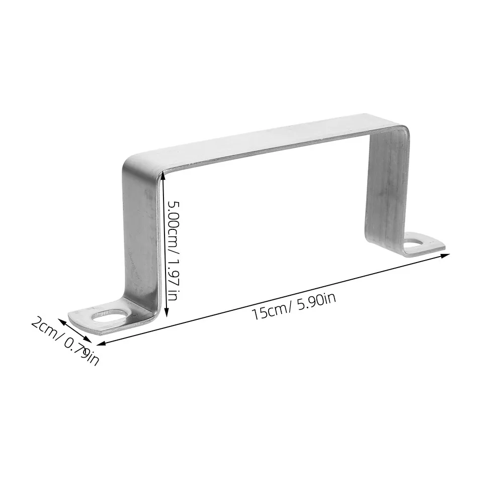 6Pcs Square Tube Clamp Stainless Steel Pipe Support Base U Bracket Robust Mounting Clip Indoor Outdoor Use Pipe Hanger