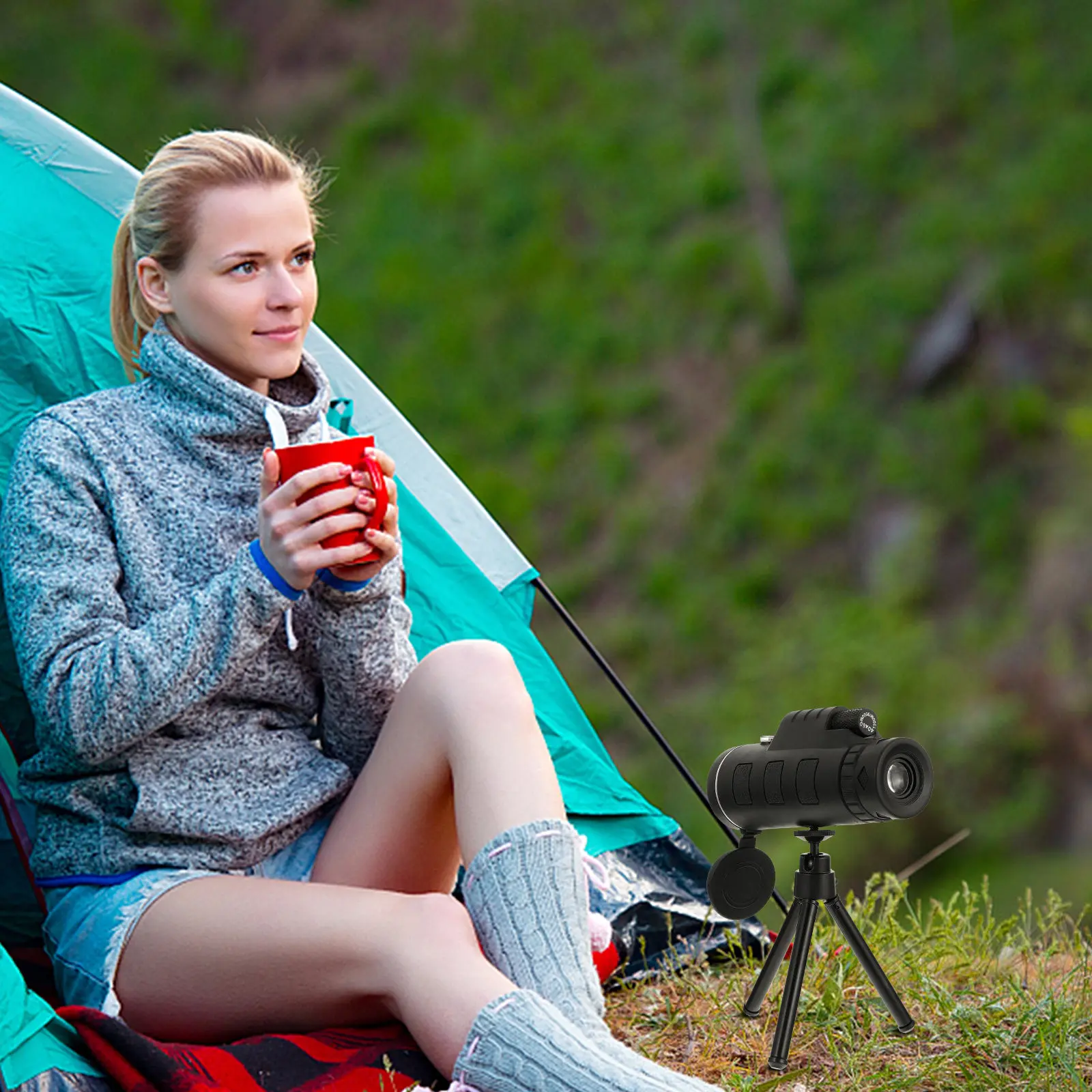 

1Set Single-Tube Telescope High Resolution Portable Outdoor Monocular 40x60 High Definition Viewing Monocular for Hiking Bird