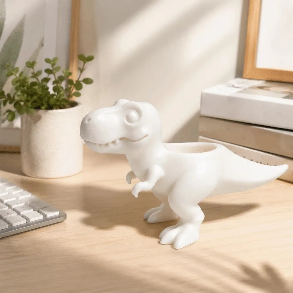 Dinosaur Statue 3D Printed Dinosaur Flowerpot Ornaments Funny Plant Planter Desktop Decor T-Rex Plant Pot Office