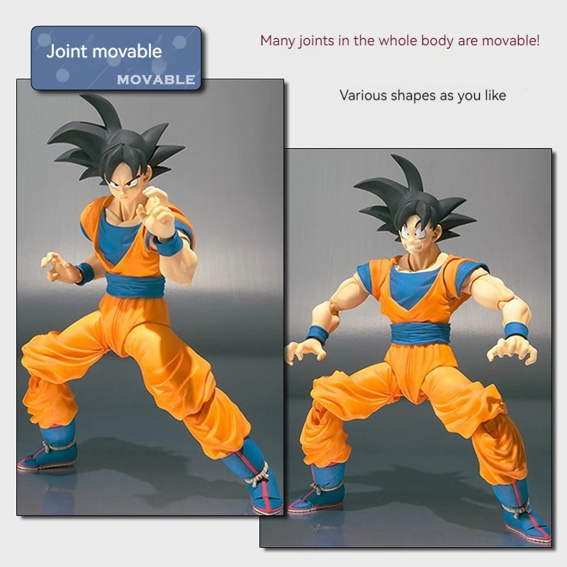 Shf Dragon Ball Joint Action Figure Goku Sun 2nd Generation Black Haired Red Clothes Collection Figures Model Ornament Toy Gift