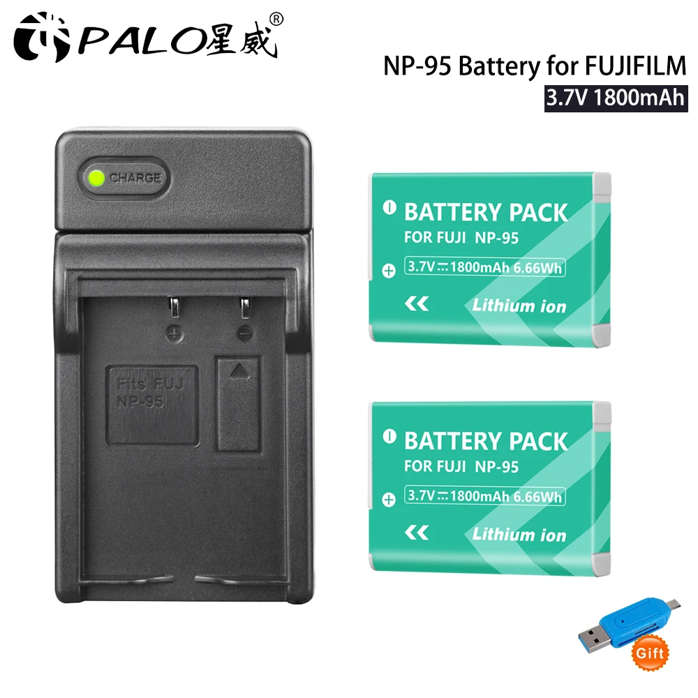 PATONA 2x Batterie NP-95 1800mAh Per Fujifilm FinePix F30, X100, XS1 E Real 3D W1 – Con Info-Chip!