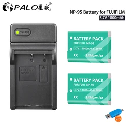NP-95 Battery 3.7V 1800mAh NP 95 Li-Ion Batteries + Type C Charger for FUJIFILM X100T X100S X100 X30 Finepix F30 F31 F30FD F31fd