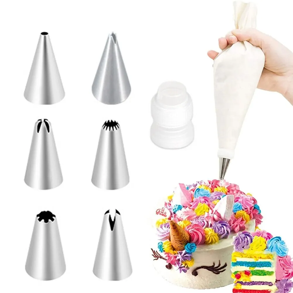 8pcsset Wedding Russian Nozzle Pastry Puff Skirt Icing Piping Nozzles Pastry Decorating Tips Cake Cupcake Decorator Tool