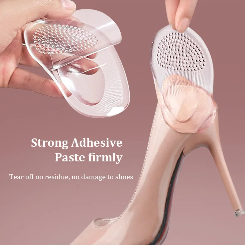 1Pair Heels Forefoot Pads Relieve Pain Orthopedic Insoles Silicone Cushion Sandals Foot Care Products GEL Non-slip Shoes Pad