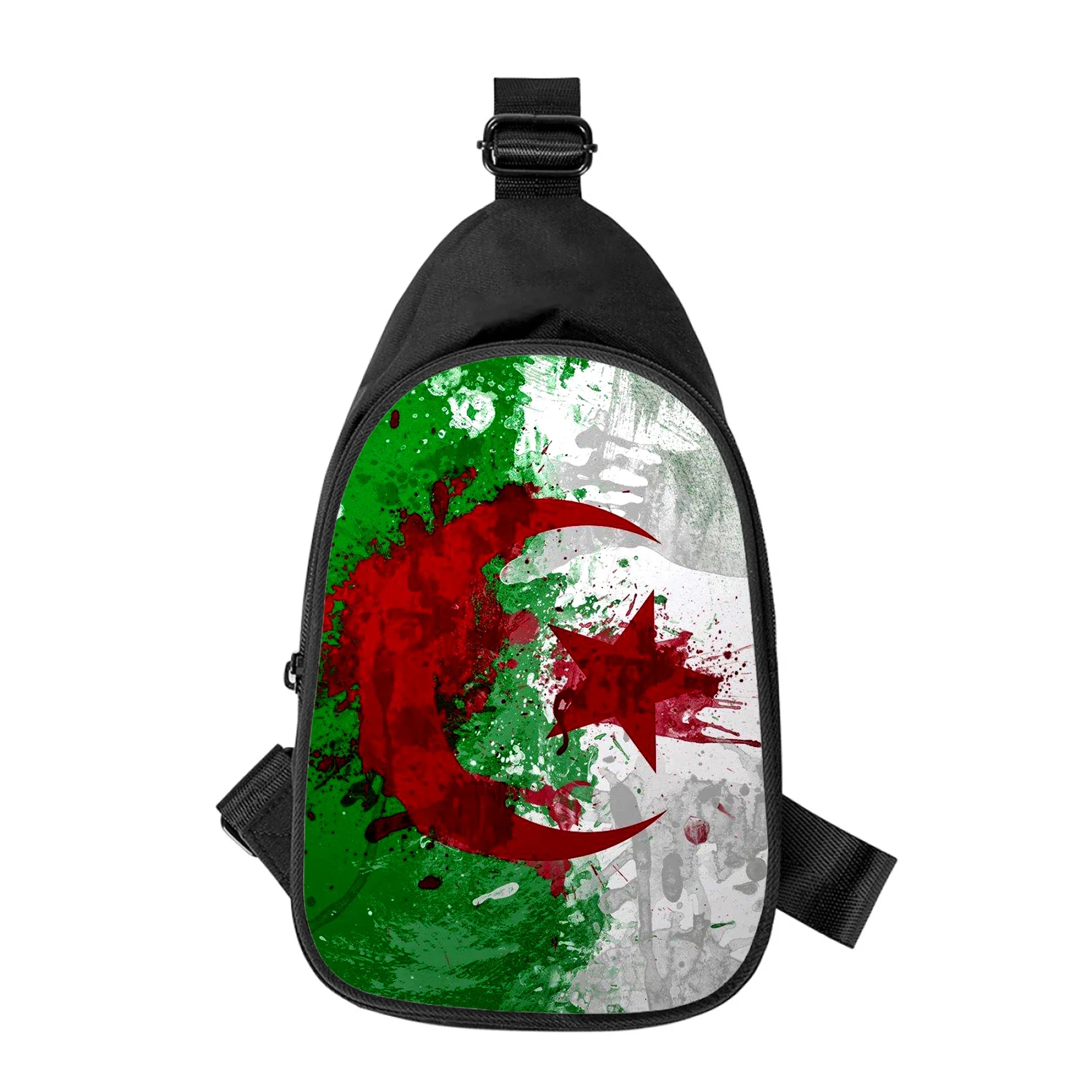 Algerien Flagge 3D-Druck neue Männer Kreuz Brusttasche diagonal Frauen Umhängetasche Ehemann Schule Hüft tasche männliche Brust packung