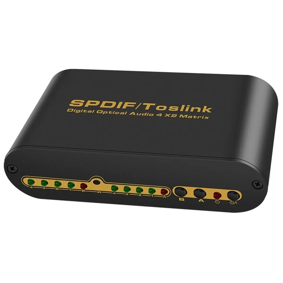 A85P Spdif Toslink Digital Optical Audio True Matrix 4x2 Switch Switcher Splitter 4 in 2 Out Converter for Dolby EU PLUG