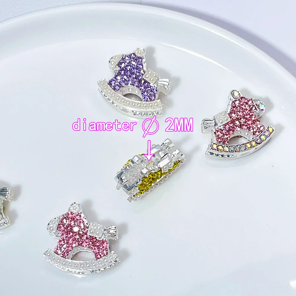 Cordial Design 30 Uds. Accesorios de joyería de 19*20MM/hechos a mano/cuentas de aleación de lujo DIY/efecto de diamantes de imitación/forma de caballo balancín # 18667