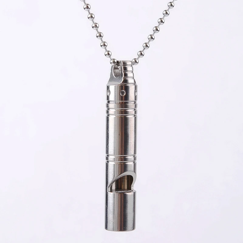 

Titanium Alloy Survival Whistle High Decibel 120dB Compact EDC Tool Outdoor Camping Portable Keychain and Necklace Accessory