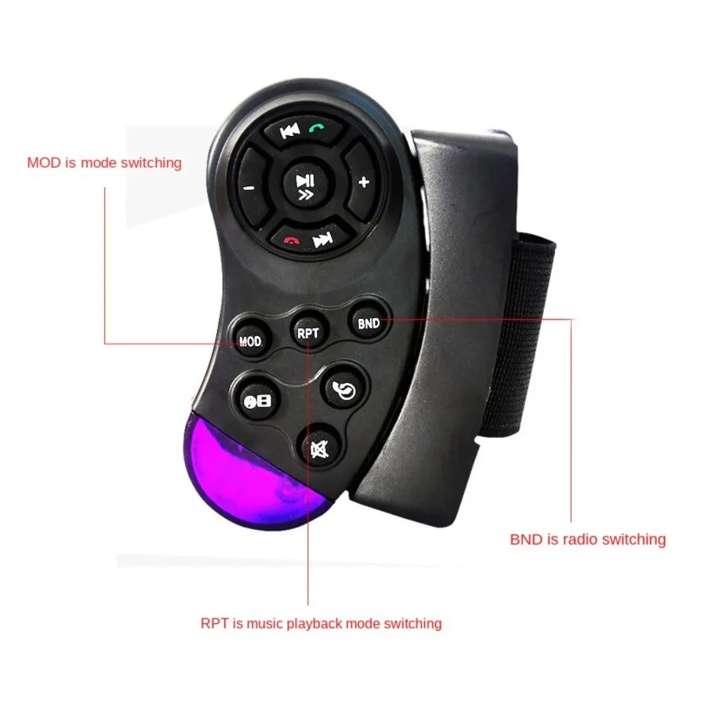 Wireless Steering Wheel Remote Control Steering Wheel Switch Car Navigation Button Remote Control Media Music Player 11-Key