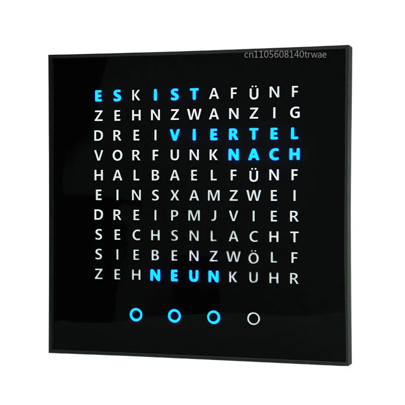 CP0403  German Wall or Desk Clock  Modern Design Unique Customized Language Wall Light up Word Clock