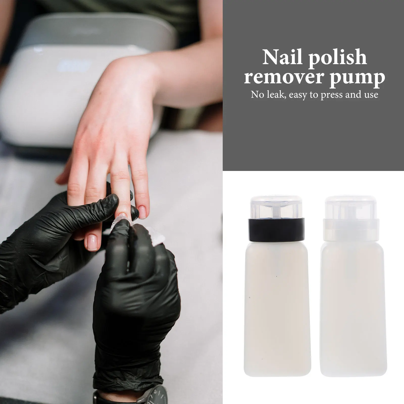 2 قطعة زجاجات المضخة الفارغة 250 مللي قابلة لإعادة الاستخدام الصحافة موزع ل مزيل طلاء الأظافر الحبر الكحول إعادة الملء زجاجات السفر مانيكير #1