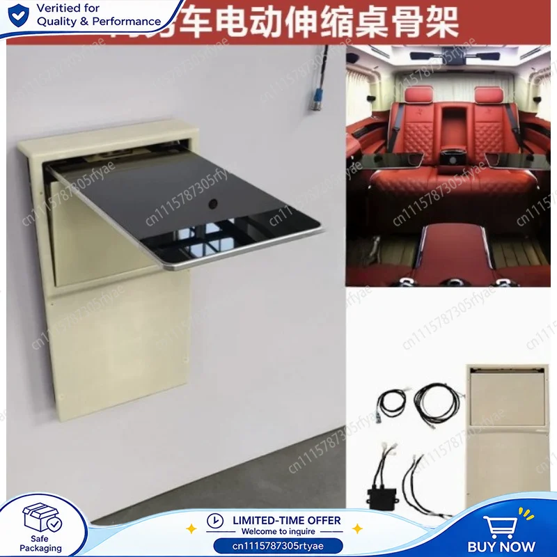 Electric Foldable Table for RV Campervan Caravan Business Vehicle Rear Seat Retractable Dining Table Interior Accessory