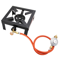 Tomshoo 8KW Gas Boiling Ring Cast Iron Burner Large LPG Stove Outdoor Cooker Iron Frame Portable Fire Control Stove Camp Supply