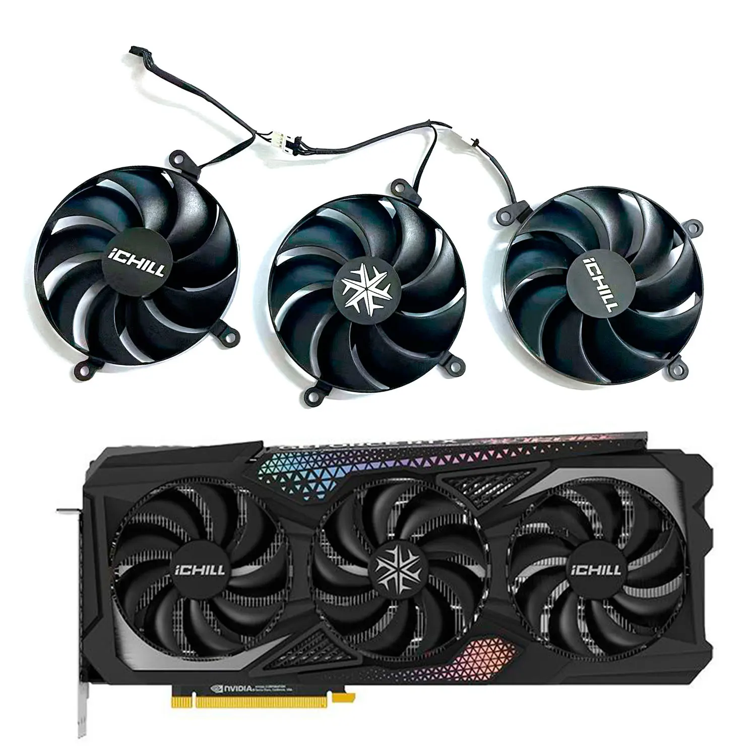 DIY graphics card cooling fan RTX4090 GPU replacement accessories suitable for Inzhong GEFORCE RTX4070 Ti SUPER Super Ice Dragon