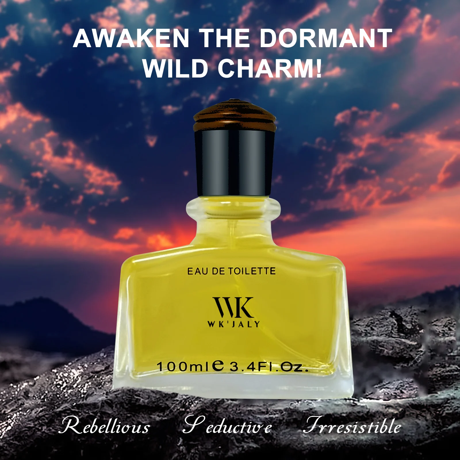 

WK JALY Men's Eau De Toilette Vaporisateure Natural Spray, With Notes of Mint, Rosemary, Bergamot, Sandalwood, Vetiver, 100ml