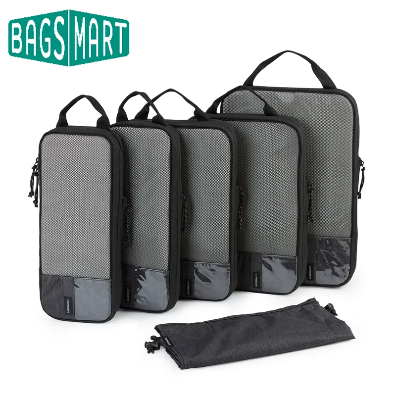 BAGSMART Compressieverpakkingsblokjes Heren Reizen Uitbreidbare bagage-organizer Handbagageverpakkingsorganisatoren voor dames