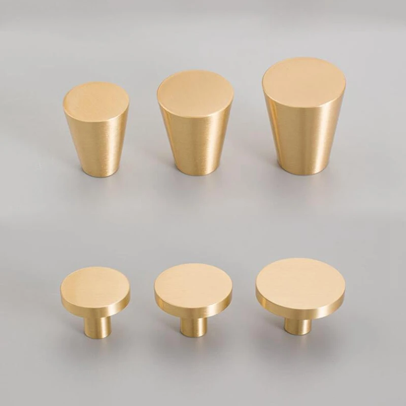 Brushed Brass Kitchen Cabinet Knobs And Handles Gold Drawer Dresser Knobs for Furniture Cupboard Closet Door-1Pack