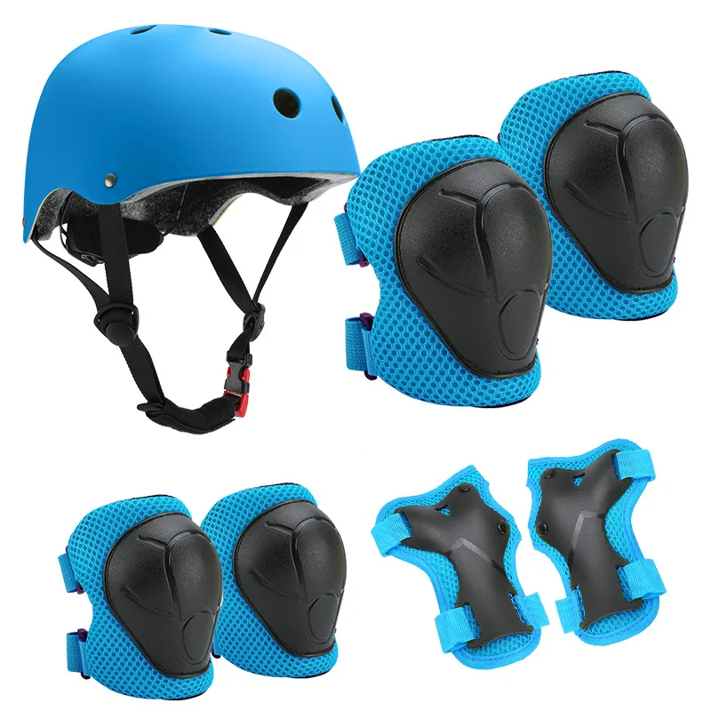 

6/7PCS Kids Protective Gear Set Elbow Knee Pads with Wrist Guards Helmet Skating Cycling Toddler Scooter Safety Wear Boy Girl