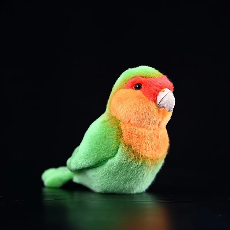 Green Peach Peony Parrot Plush Toy Psittaciformes Plushie Cute Parakeet Lifelike Birds Stuffed Animals Simulation Realistic Doll