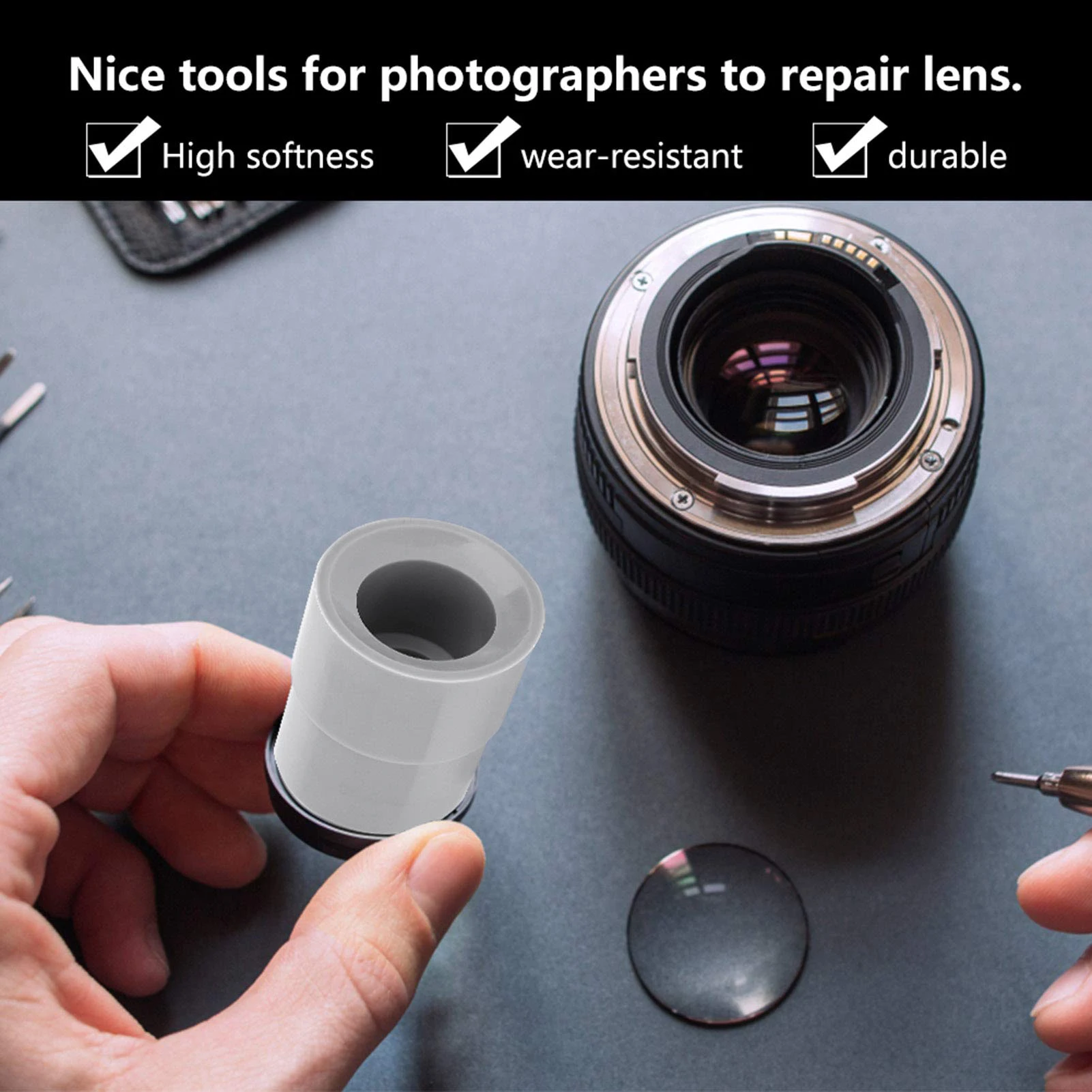 Camera for DSLR Lens Repair Tool Ring Kit, 8-83mm 9 Pcs 18 Sizes Camera Lens Removal Tool Openning Repairing Accessories