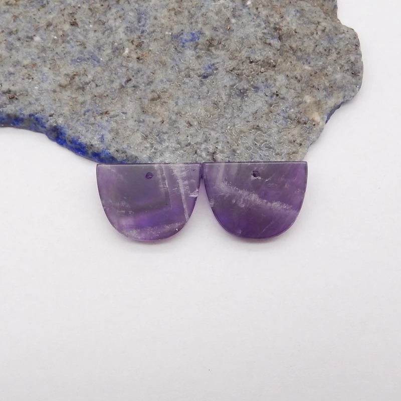 

Серьги B&F полукруглые аметистовые бусины 21x15x3 мм 4,2 г, бусины из натуральных камней ручной работы, полированные камни для изготовления ювелирных изделий.