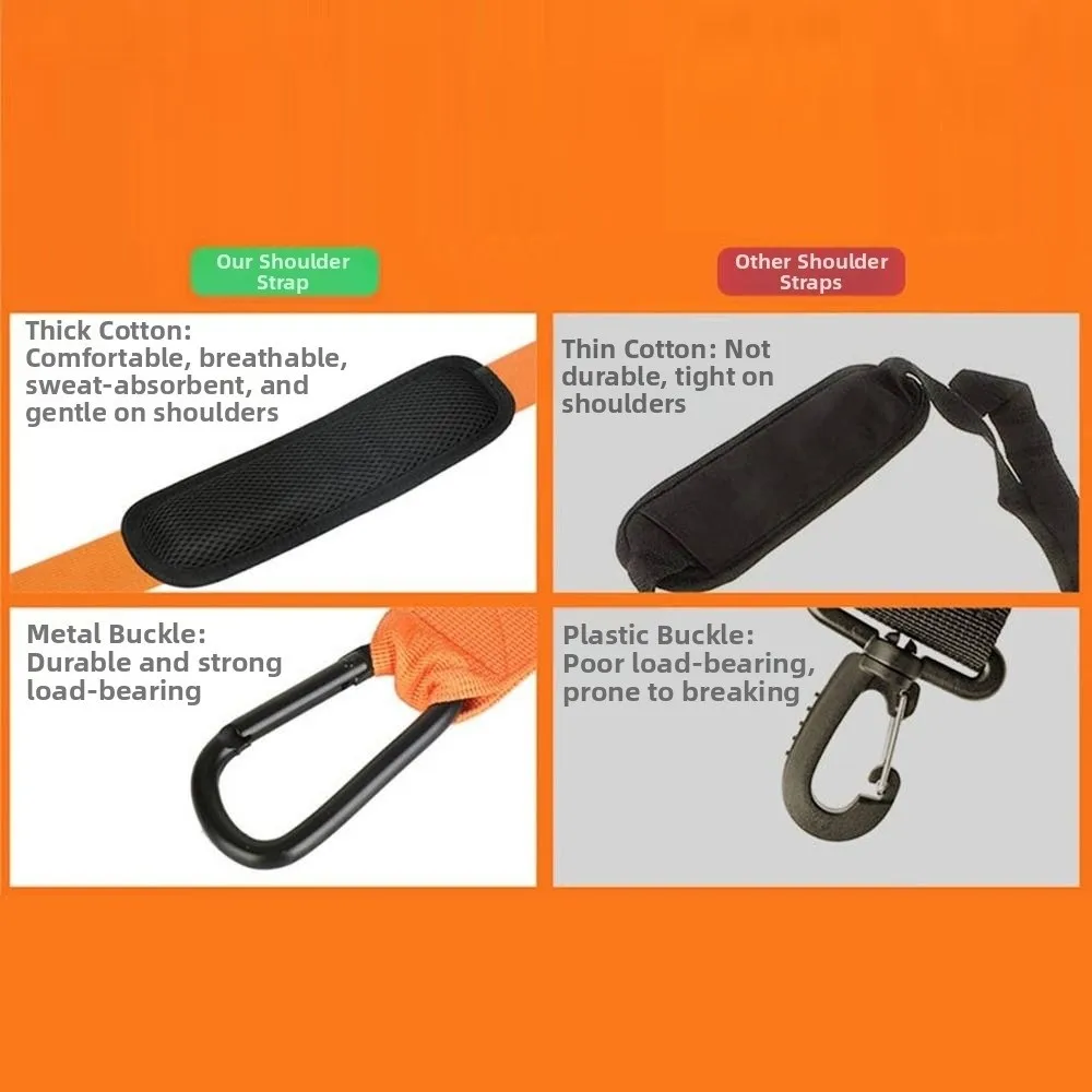 Adjustable Mower Shoulder Strap Breathable Padded Mesh Durable Nylon String Trimmer Harness Metal Hook Universal Fit