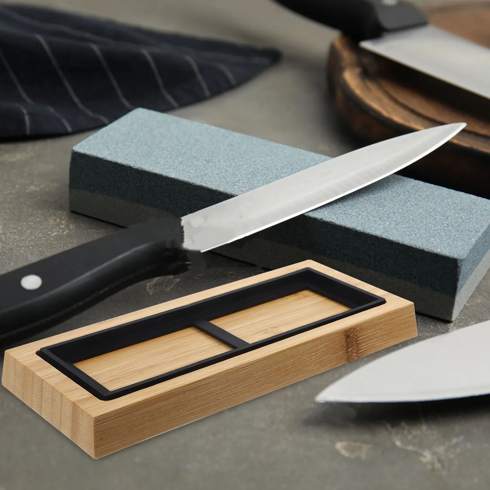 

1 set Whetstone Base Durable Smooth Surface Portable Grinding for Home Use Sharpener Tool Gift for Housewives