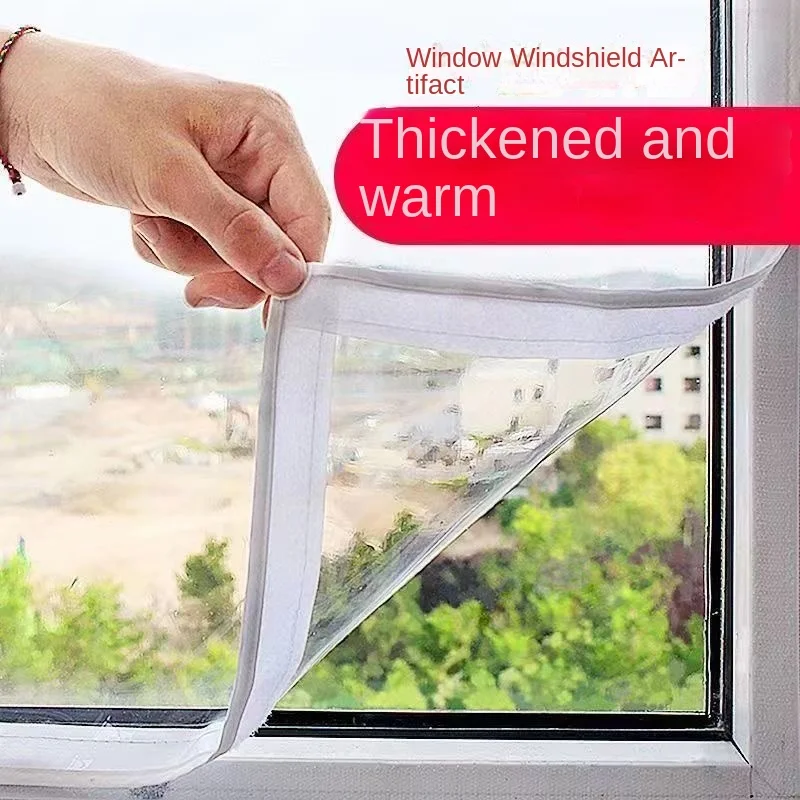 Winter model zipper window with transparent insulation and windproof window sealant and protective window film for the bedroom