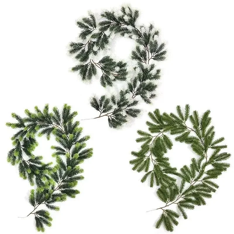 180cm Künstliche Pflanzen Kiefernnadel-Rattan Hochzeitskränze Heim Außenbereich Garten Rasen Weihnachtsbaum DIY Deko Bestseller Hochwertig – Detail 12