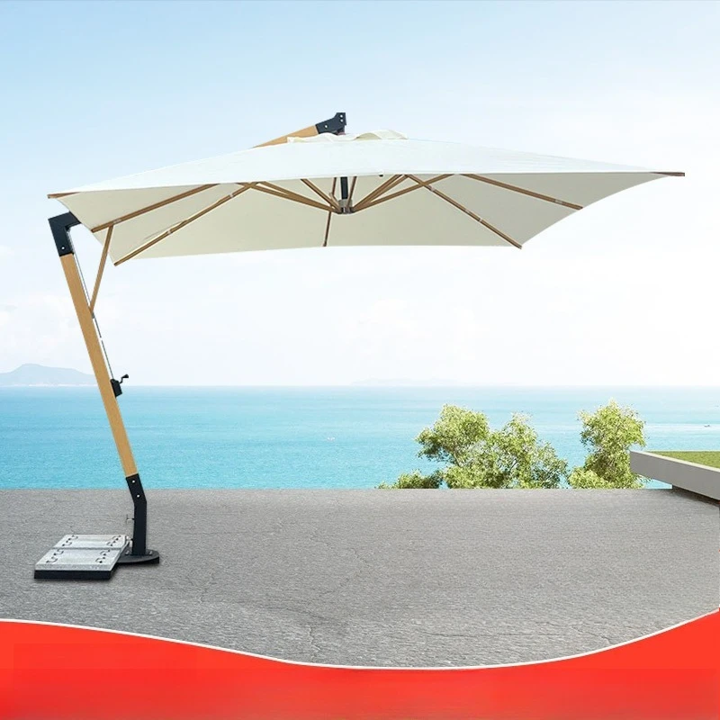 Outdoor Parasol Courtyard Umbrella 93 Pillar Luxury All Aluminum Plate 7 Character Parasol Outdoor Roman Umbrella Villa