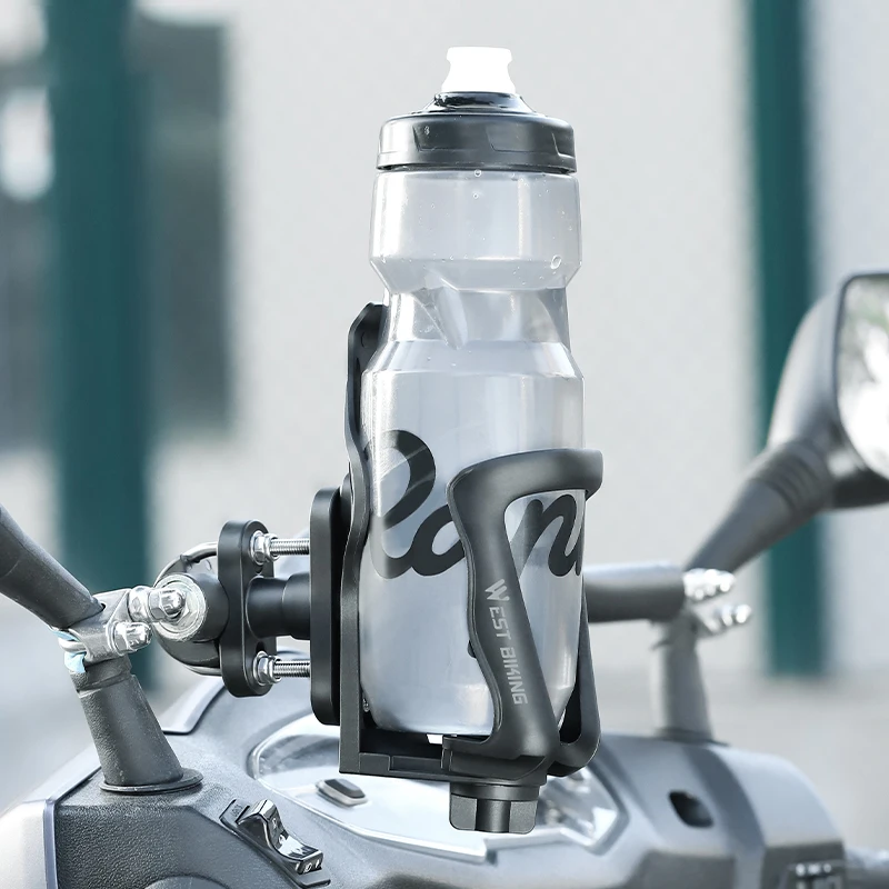 WEST BIKING Motorcycle Water Bottle Holder Universal Bicycle bottle Cage Mount Adjustable Motorcycle Handlebar Bottle Bracket