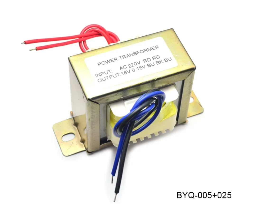 Pure Copper AC Dual 18V 50W Square EI Power Transformer for Amplifier Tone Board 110V/220V Optional Voltage Rating