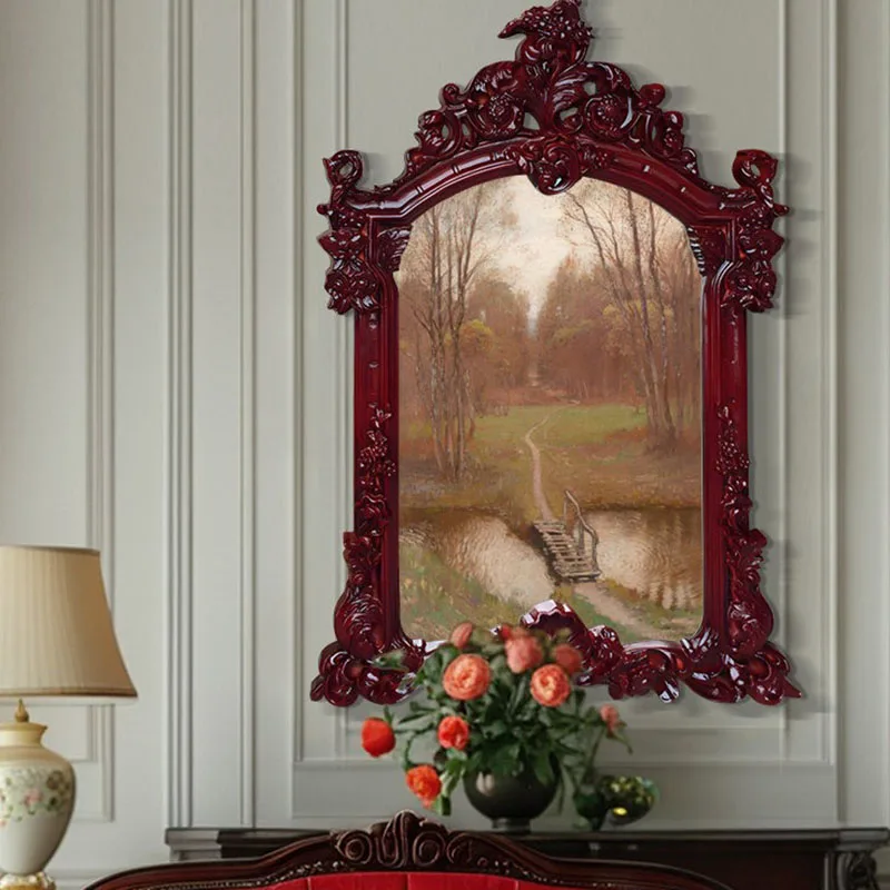 Wooden Frame Mirror Funky Living Room Save Space Modern Designer Designer Mirror Universal Spiegel Wand Ornaments Home Decor