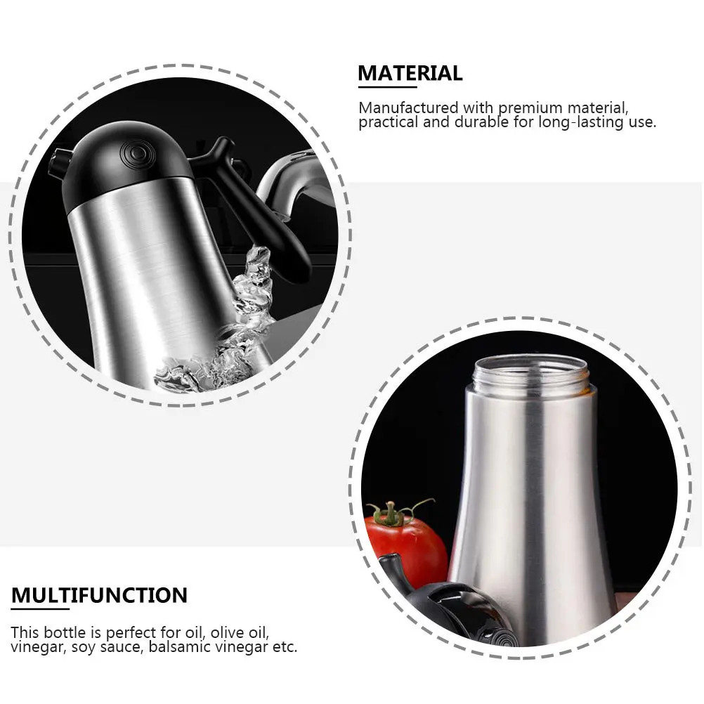 

1pc Stainless Steel Bottle 1000Ml Large Capacity Kitchen Oil Pot For Olive Oil Vinegar Soy Sauce Storage Restaurant Use Grease