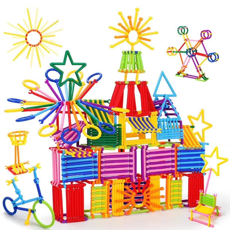 

500PCS DIY Creative Intelligence Magic Stick Educational Plastic Smart Stick Blocks Accessories Toys for Children Gifts