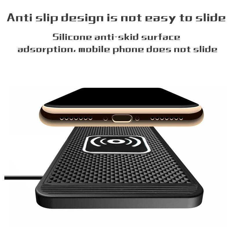 Wireless Car Charger Charging Pad 15w Non Slip Qi Fast Charger For Car Wireless Phone Charger For Android For IPhone 11/12/13/14