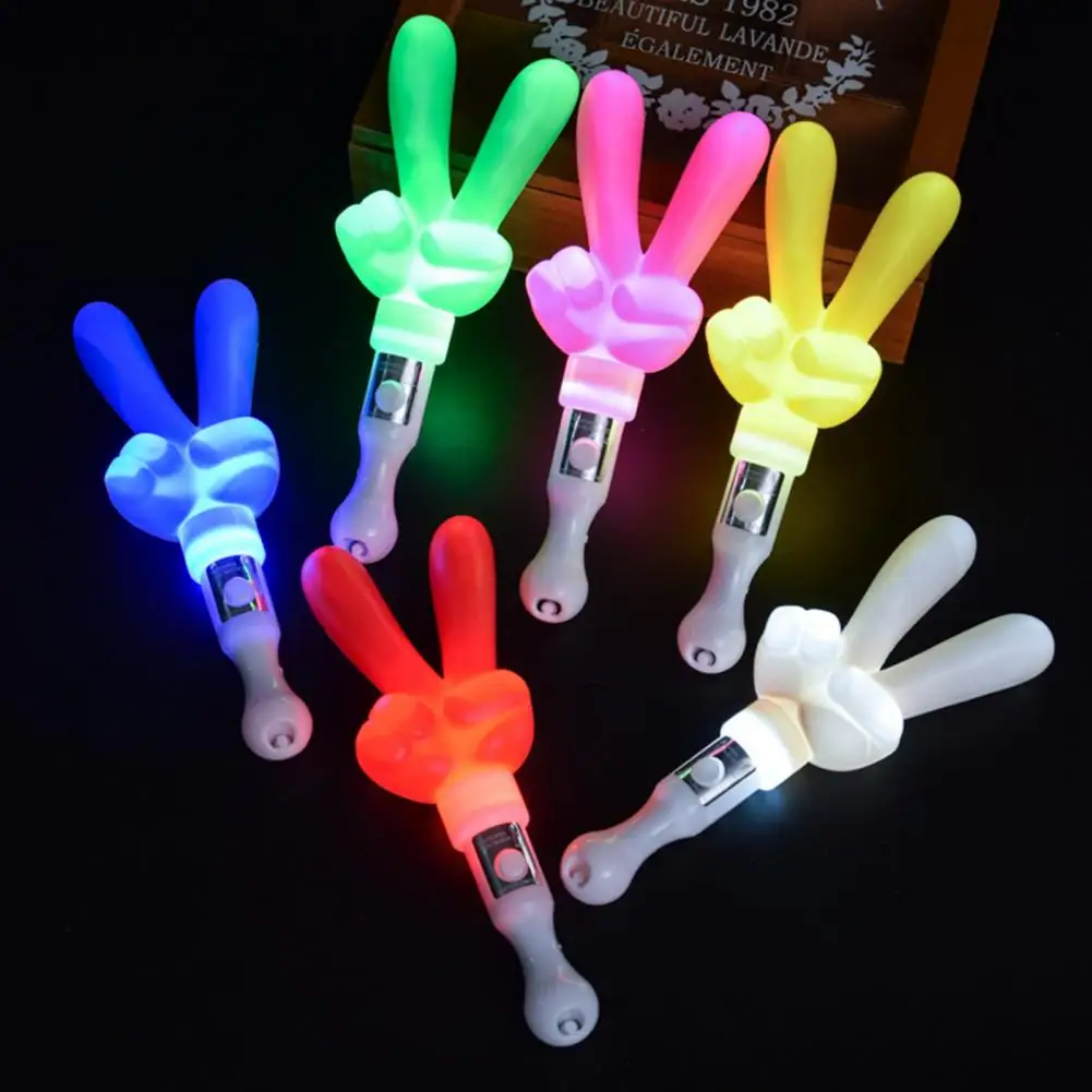 LED Foam Glow Sticks Finger Shaped Bulk Glow Sticks 3 Lighting Modes Gesture Party Supplies Battery Powered Fluorescent Light Pr