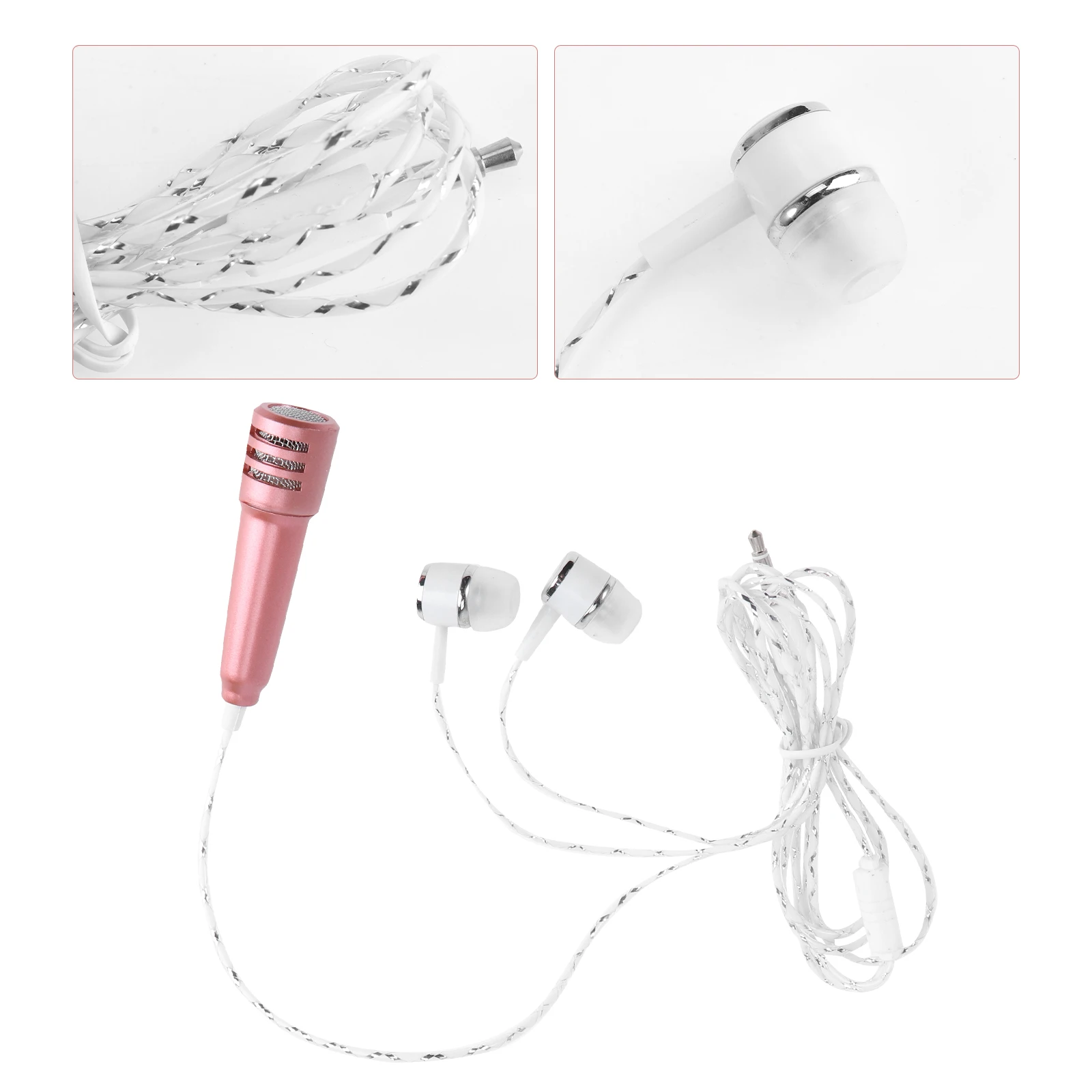 

Mini Microphone Portable K Singing Bar Microphone Recording for Smartphone Notebook Compatible 35mm Audio Song Karaoke