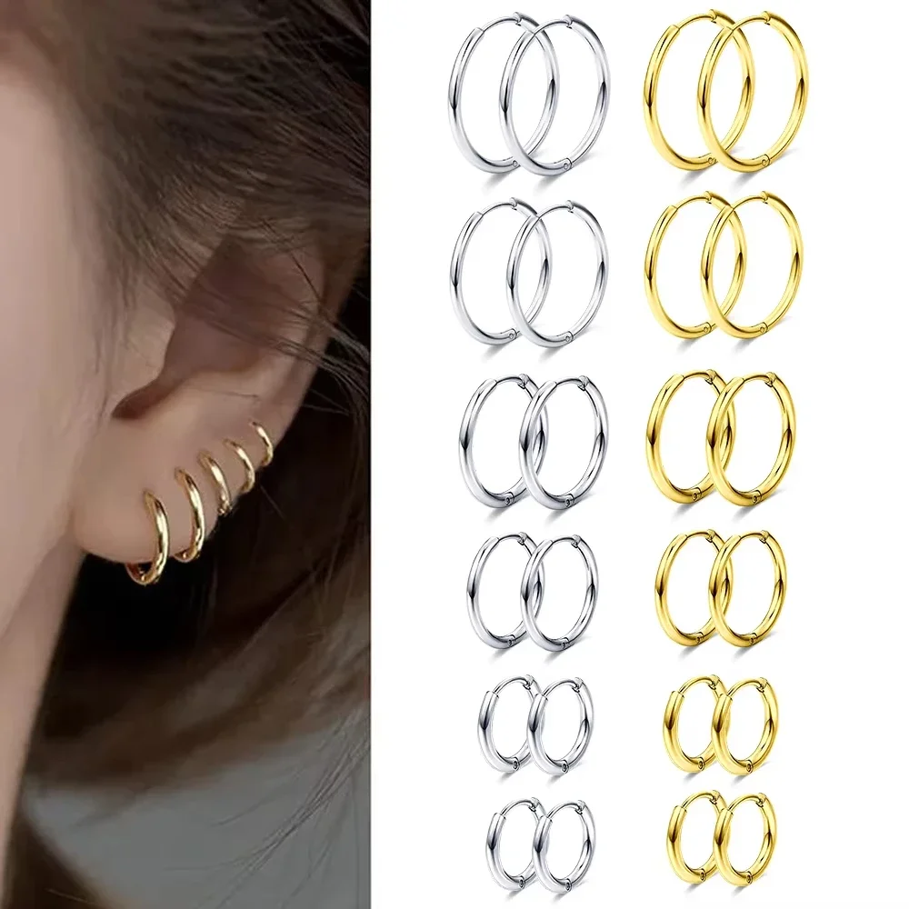 6 Sizes 18G Small Hoop Earrings Tiny Cartilage Helix Daith Tragus Huggie Earrings Ear Piercing Jewelry Sleeper Ear Hoops