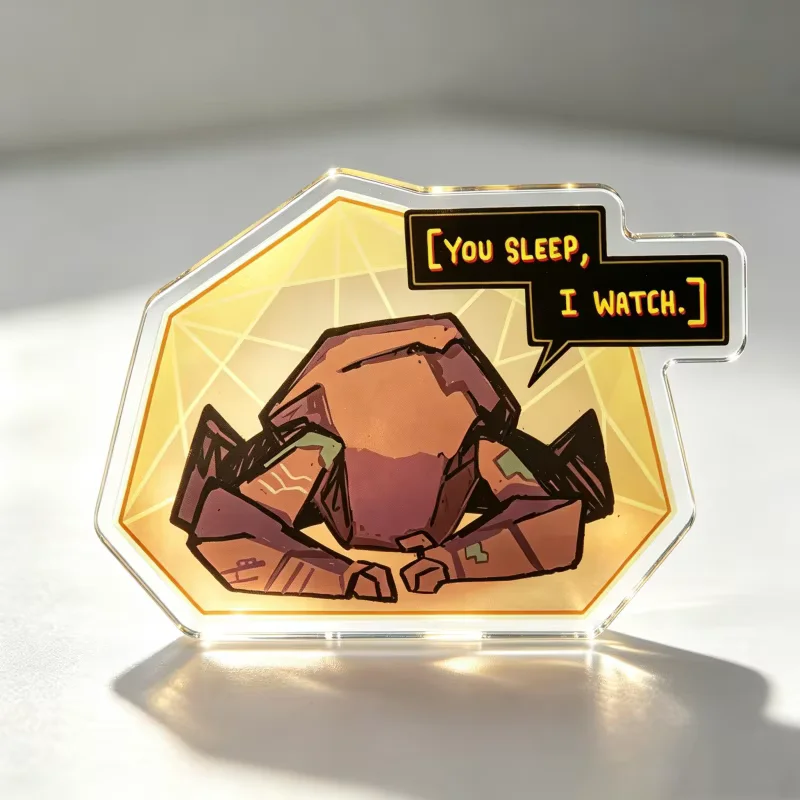Project Hail Mary Rocky Acrylic Standee&Pin You Sleep I Watch Quote Book Character Brooch Lapel Badge Desk Display Gift