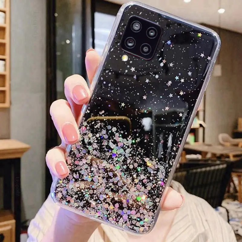 Luxury Bling Glitter Soft Phone Case For Samsung Galaxy A42 5G A426B Back Cover For Samsung A 42 SM-A426B SM A 426B Silicone