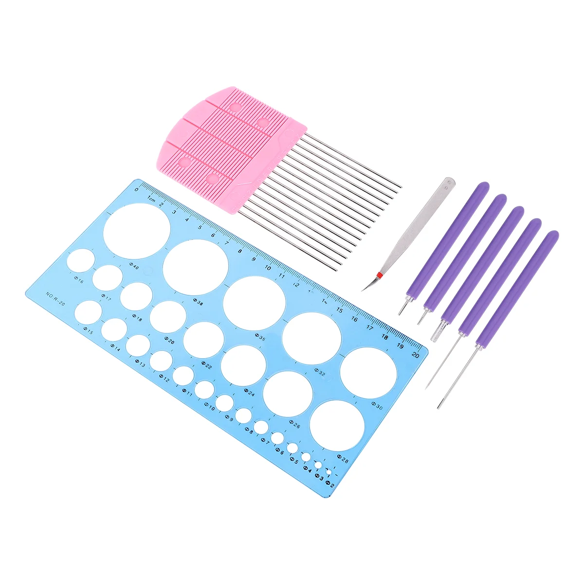 

8 Pcs Needle Pen Paper-Rolling Tool Set Craft Tools Glitter Glue Quilling Kit Slotted