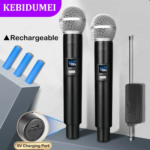 Micrófono inalámbrico de 2,4G, micrófono de mano recargable UHF, Kits multimicrófono para Karaoke, para fiesta en vivo, iglesia, espectáculo, reunión