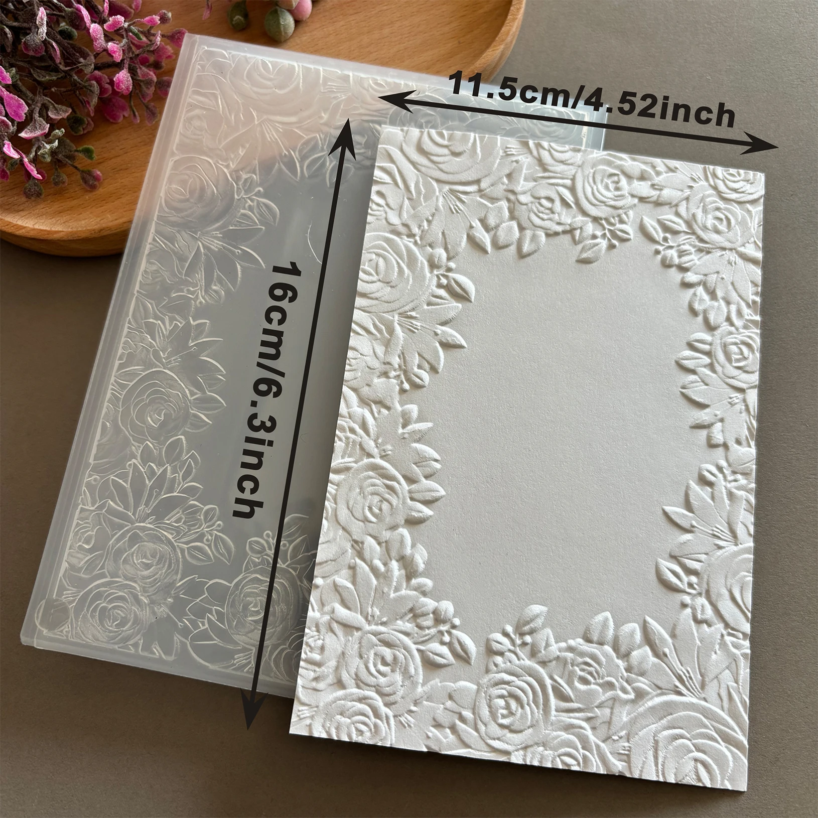 3D-reliëfmap - " Prachtig bloemenrandontwerp"