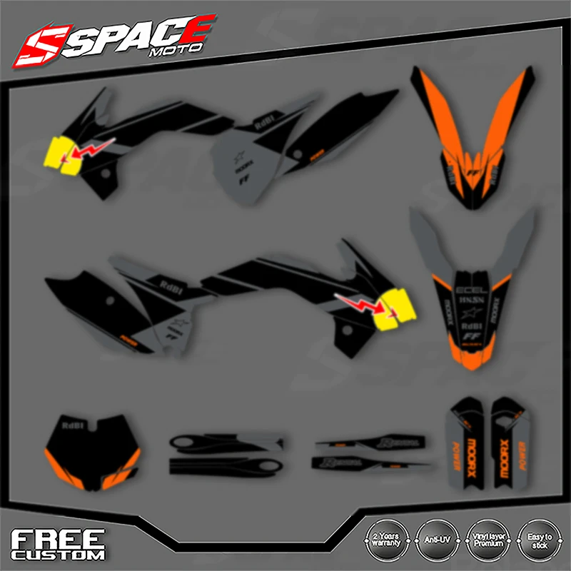 

SPACE Custom Motorcycle Graphics Background Decal for KTM SX SX85 2013 2014 SX85 2015 2016 2017 Stickers Kits 06