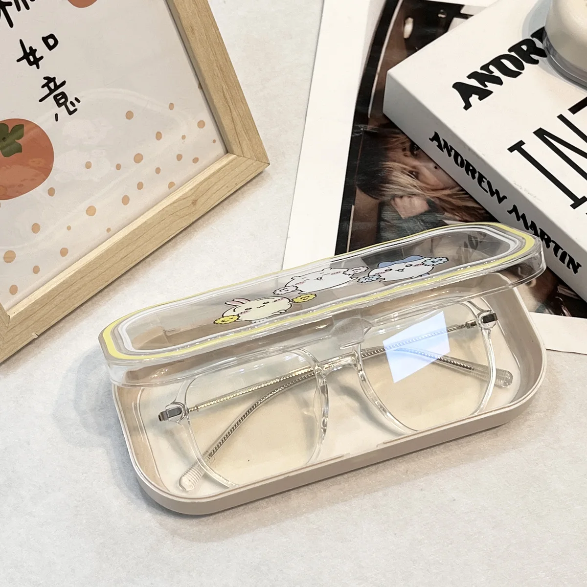 Anime Cartoon Chiikawas Cute Glasses Case Portable Anti-Pressure Take It with You Myopia Glasses Box Sunglasses Storage Box Gift