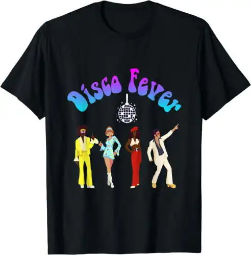 Camiseta nostálgica Retro Disco Fever 70's Era, negra, 4X-Large