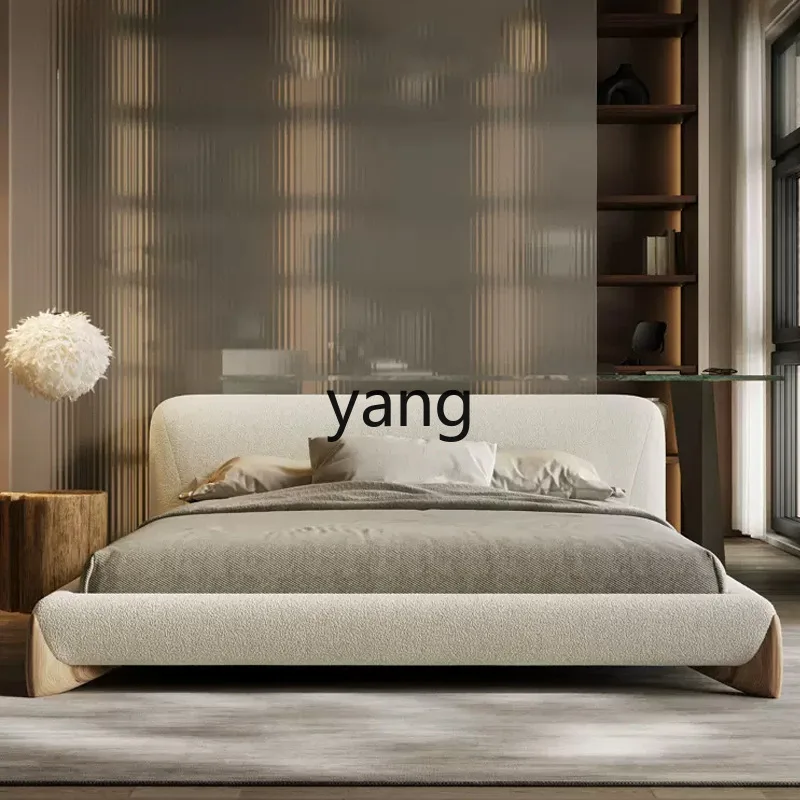 LTT wabi-sabi wind fabric bed Japanese tatami Italian minimalist master bedroom soft small apartment bed