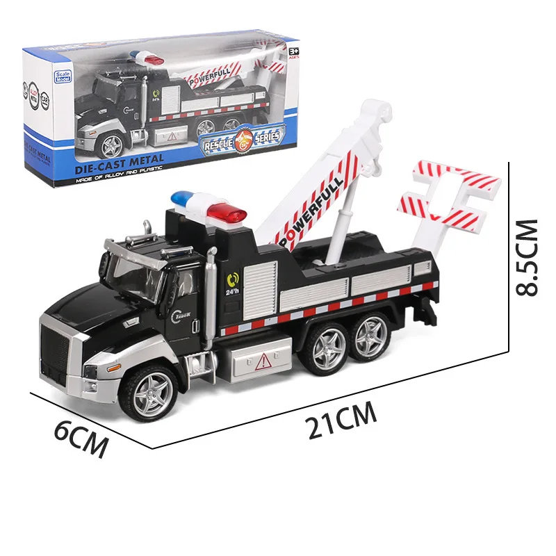 Children's Pull-Back Model Toy Alloy Rescue Car Simulation Sound And Light Road Obstacle Rescue Gift Car For Boy B103
